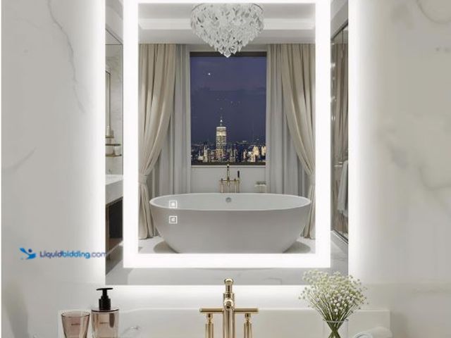 Lot 49-1569722 - 24X32 Inch LED Bathroom Mirror with Lights, Frontlit+ Backlit Bathroom Vanity Mirror for Wall, Ultra...