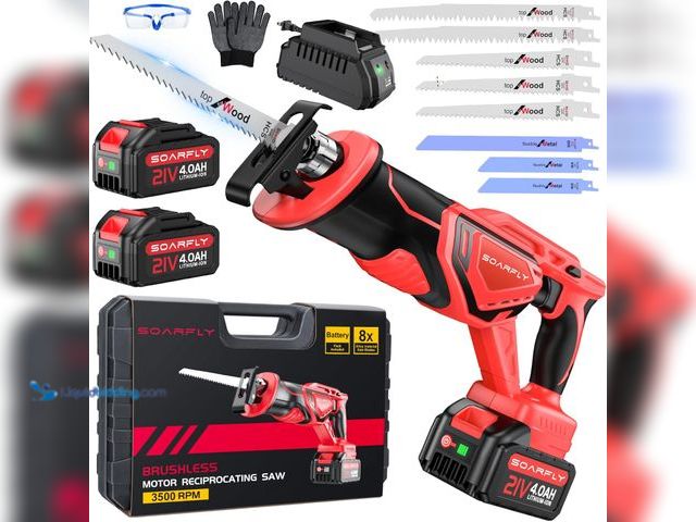 Lot 49-3527903 - Cordless Reciprocating Saw 21V Brushless Motor with 2x4.0Ah Batteries, 3500 SPM High-Speed Cutting, ...