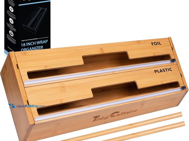 Lot 49-5485969 - 18 Inch Large Foil Wrap Dispenser with Cutter, 2 in 1 Aluminum Butcher Parchment Paper Freezer Tin W...