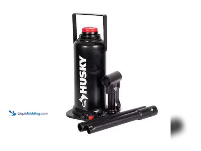 Lot 49-1625381 - Husky 12-Ton Welded Bottle Jack, Model # HPL12BW-ZDT-TH, Unused, Has attachments.  Ref#PA0703