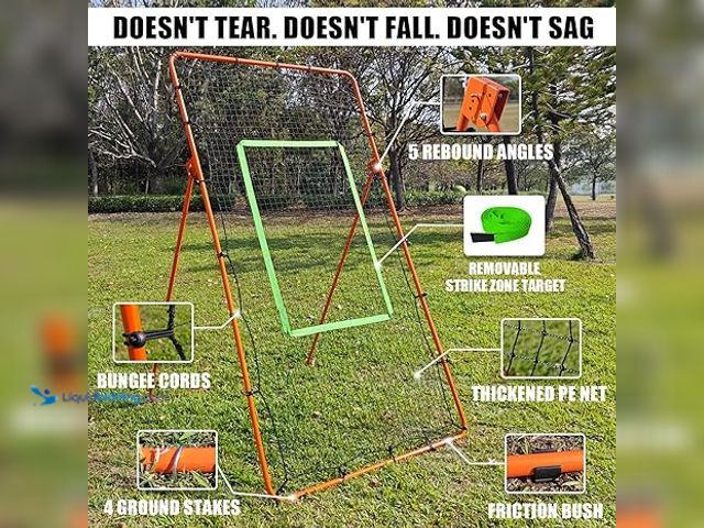 Lot 49-5411944 - Volleyball Rebounder Net with Bungee Cords, Volleyball,Carry Bag and Neon Target, Adjustable Bounce ...