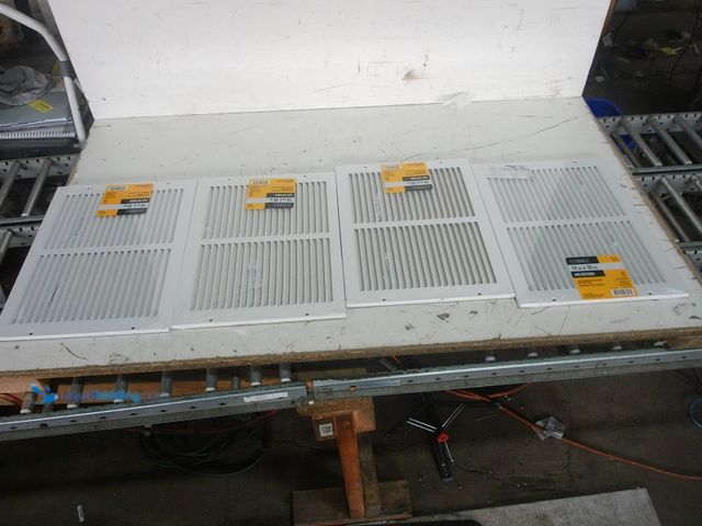 Lot 49-3631572 - Lot of (4) Everbilt 14 in. x 10 in. Steel Return Air Grille in White, Model # E17014X10, New.   Ref#...
