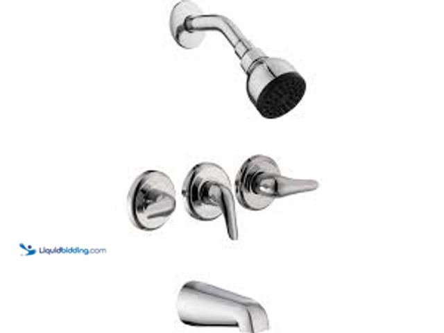 Lot 49-5411805 - Glacier Bay Aragon 3 Handle 1-Spray Tub and Shower Faucet 1.8 GPM in Chrome (Valve Included). Model ...