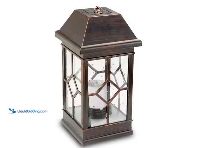 Lot 49-3611969 - Smart Solar San Felipe Estate 22 in. Bronze Integrated 2-LED Solar Candle Lantern, Model # 3938KR1, ...