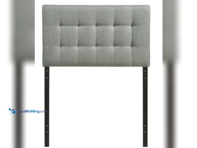 Lot 49-2026197 - MODWAY Lily Gray Twin Upholstered Fabric Headboard, Model # MOD-5148-GRY. MSRP: $85.75.Unused.  Ref#...