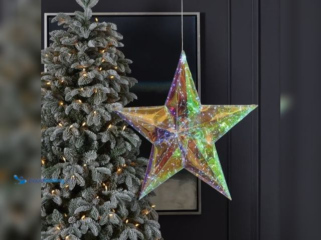 Lot 49-1546865 - Seasonal LLC Holiday LED Lights - Prismatic Iridescent Traditional Star 24", Model # 5637356428, Sli...