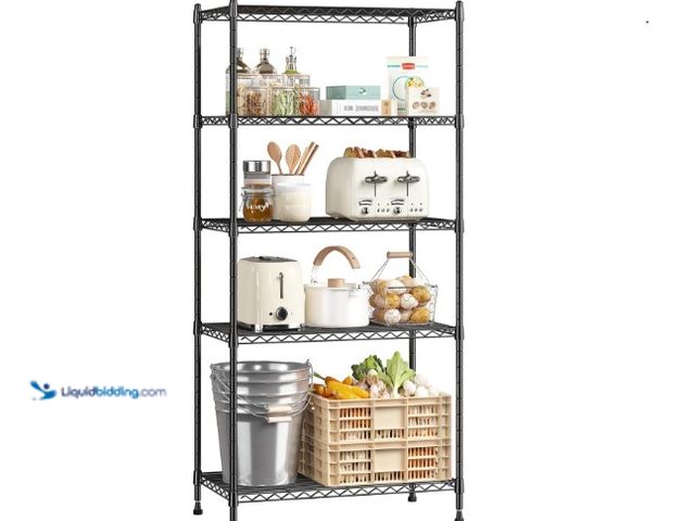 Lot 49-3472598 - 59.4" H x 21.5" W x13.6 D 5-Tier Storage Shelves 1010LBS Wire Shelving Adjustable Metal Shelving Uni...