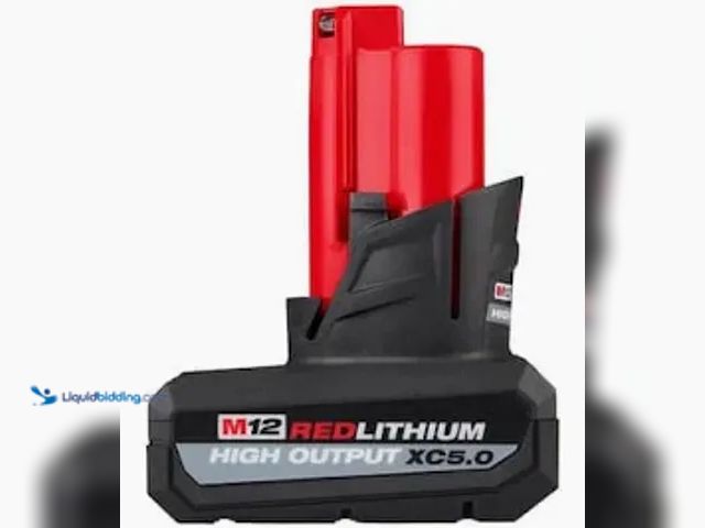 Lot 49-5544330 - Milwaukee M12 12-Volt Lithium-Ion XC High Output 5.0 Ah Battery Pack. Model # 48-11-2450. Unused