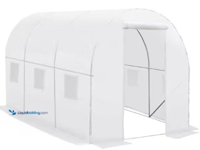 Lot 49-2022653 - Outsunny 118 in. x 78.75 in. x 78.75 in. White Replacement Greenhouse Cover Tarp with 12 Windows and...