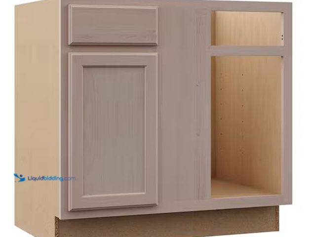 Lot 49-5478564 - Hampton Bay
Recessed Panel 36 in. W x 24 in. D x 34.5 in. H Assembled Blind Base Cabinet in Unfinis...