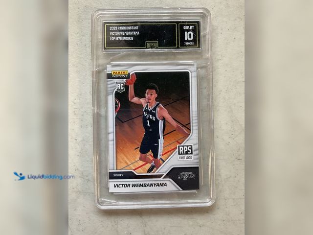 Lot 49-1505270 - COLLECTIBLE WOW GRADED CARD! 2023 PANINI INSTANT VICTOR WEMBANYAMA 1 OF 16791 ROOKIE GMA GRADED 10 G...