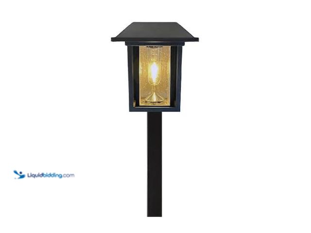 Lot 49-1629219 - Lot of (6) Monteaux Lighting Black Integrated LED Outdoor Solar Pathway Light with Clear Glass, Mode...