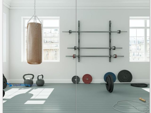 Lot 49-1516419 - Honyee Home Gym Mirror, 55" x 27.5" x 2PCS Wall Mounted Frameless Bathroom Mirror, Tempered Glass wi...