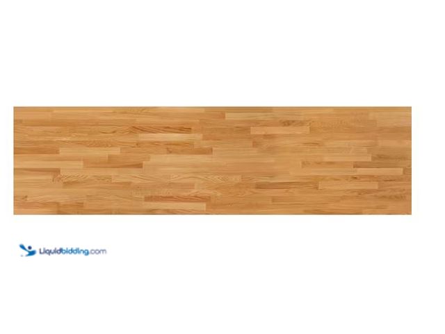 Lot 49-1572084 - Hampton Bay 5 ft. L x 30 in. D Finished Engineered Oak Butcher Block Desktop Countertop with Standar...