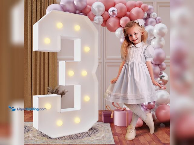 Lot 49-5406676 - imprsv 4FT Marquee Numbers,DIY Light Up Numbers for  Birthday Decorations, Party Party Decorations,A...