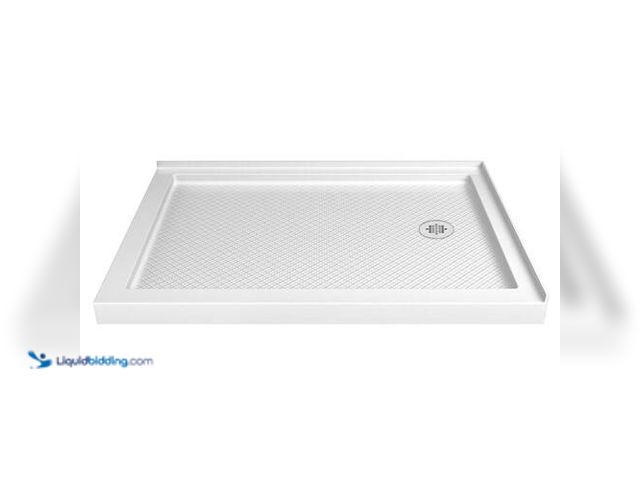 Lot 49-5475499 - DreamLine Slim Line 48 in. x 36 in. Double Threshold Corner Shower Pan Base in White with Right Hand...