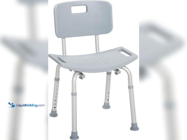 Lot 49-5460400 - Drive Medical RTL12202KDR Shower Chair with Back, Adjustable Stool with Suction Feet, Shower Seat fo...