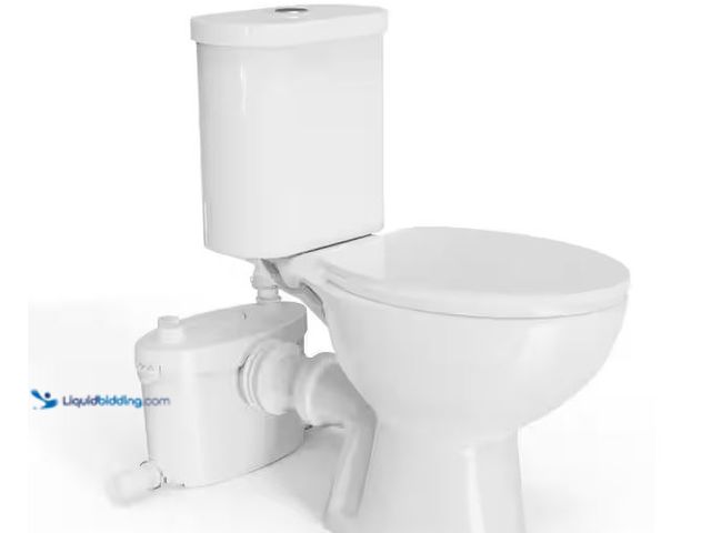 Lot 49-1572024 - Simple Project Rear Outlet Macerating Toilet 2-piece 1/1.6 GPF Dual Flush Round Toilet in White with...