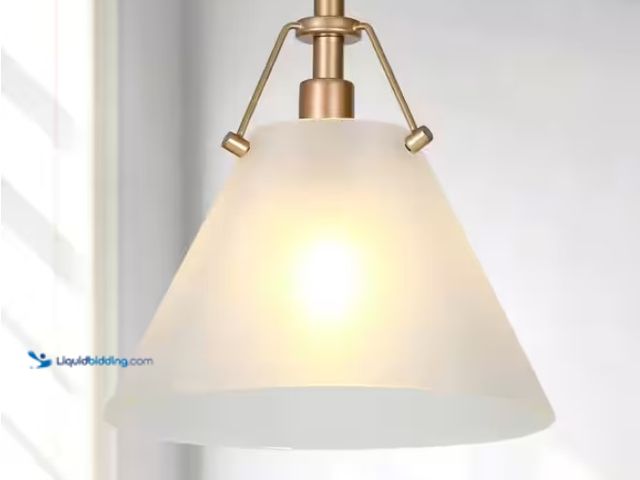 Lot 49-1567741 - Uolfin Mid-Century Modern Cone Kitchen Island Pendant Light 1-Light Brass Gold Coastal Pendant Light...