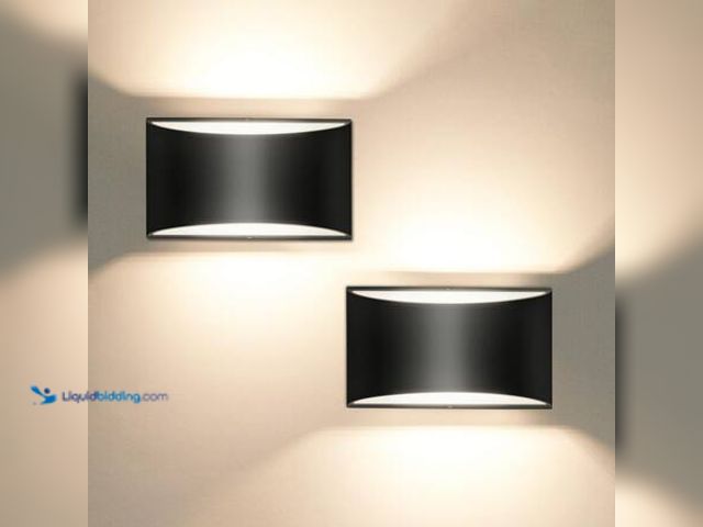 Lot 49-5553554 - YANSUN 8.03 in. 1-Light Black Modern Lantern Wall Sconce, Up and Down Wall Mount Light Living Room B...