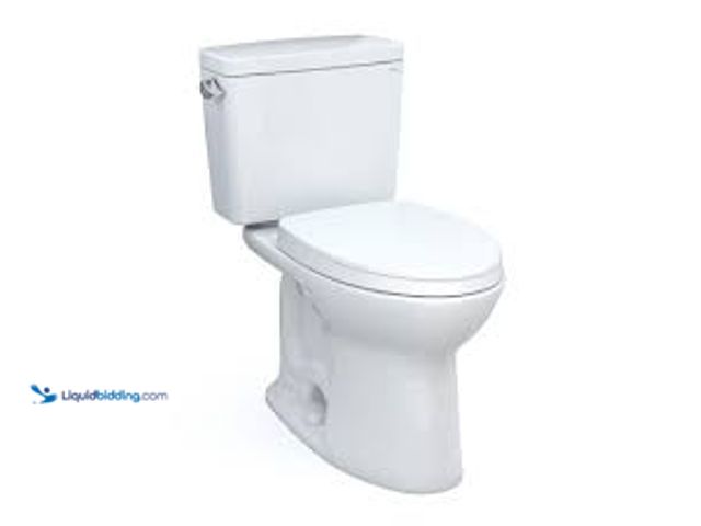 Lot 49-5415246 - TOTO Drake 10 in. Rough In Two-Piece 1.6 GPF Single Flush Elongated Toilet in Cotton White, SoftClos...