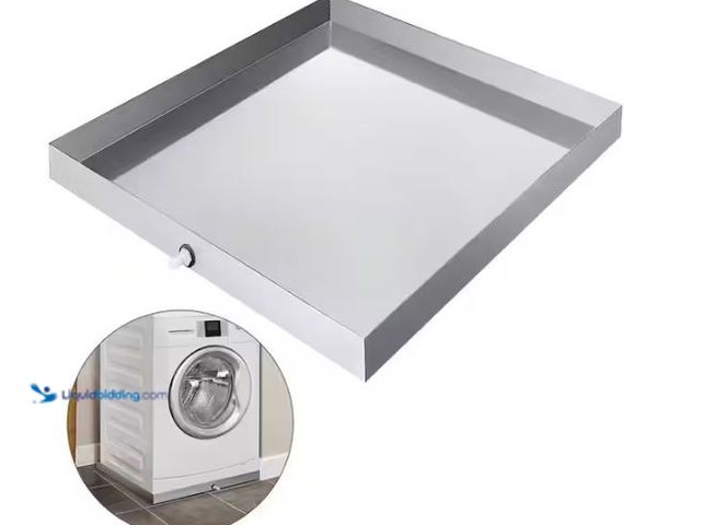 Lot 49-1624421 - VEVOR 32 x 30 x 2.5 in. Washing Machine Pan 18 GA Thickness 304 Stainless Steel Heavy Duty Compact W...