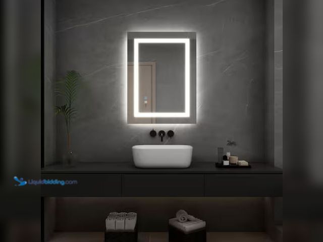 Lot 49-2006144 - TOOLKISS 32 in. W x 24 in. H Large Rectangular Frameless LED Light Anti-Fog Wall Bathroom Vanity Mir...