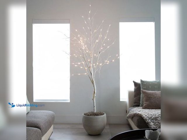 Lot 49-1572034 - Nearly Natural 6’ Pre-Lit Artificial White Birch Tree with 90 White LED Lights Model #T4931, Unused ...