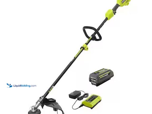 Lot 49-1548486 - RYOBI 40V 15 in. Expand-It Cordless Battery Attachment Capable String Trimmer with 4.0 Ah Battery an...