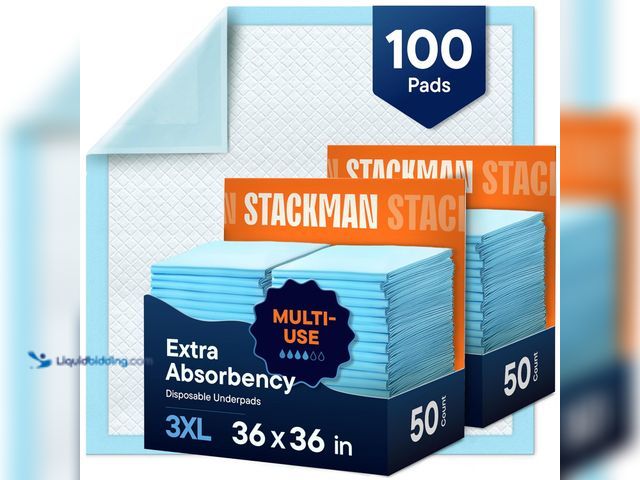 Lot 49-5544319 - Chucks Pads Disposable Adult Underpads [100-Pack] 36"x36" XXXL Super-Absorbent Incontinence Bed Pads...
