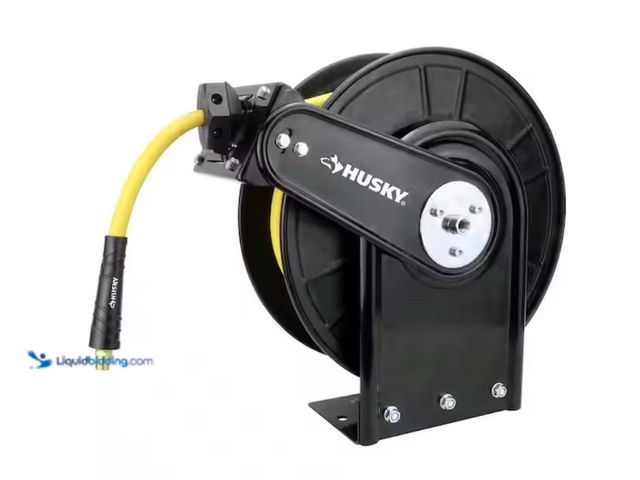 Lot 49-2026141 - Husky 3/8 in. x 50 ft. Open Face Hybrid Hose Reel with Hose, Model # AHR-3001. MSRP: $99.98.  Used, ...