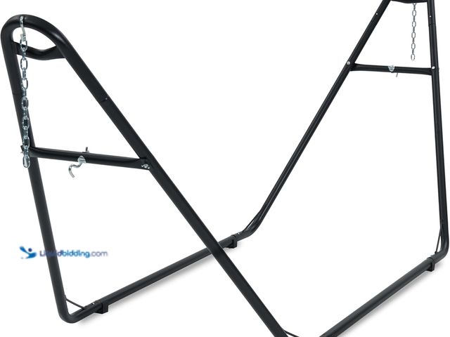 Lot 49-3528206 - Universal 2 Person Hammock Stand Only, 600 lbs Capacity, Adjustable Heavy Duty Powder-Coated Steel S...