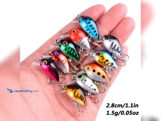 Lot 49-5388461 - Lot of 10 Crankbait Fishing Lures 1.1" 2.5g - NEW - The set includes a variety of colorful and reali...