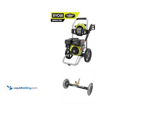 Lot 49-5449163 - RYOBI
2900 PSI 2.5 GPM Gas Pressure Washer with 212cc Engine and Pressure Washer Water Broom Combo ...
