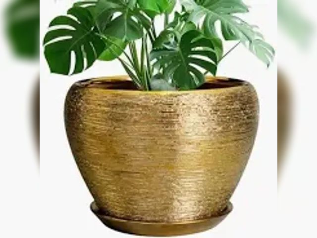 Lot 49-3600168 - Ceramic Planter 10 Inch - Indoor Plant Pot with Drainage Hole and Saucer Large Decorative Planter Mi...