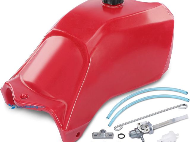 Lot 49-5447969 - A-Premium Fuel Gas Tank with Cap and Petcock Valve Switch - Compatible with Honda FourTrax 300 1988-...