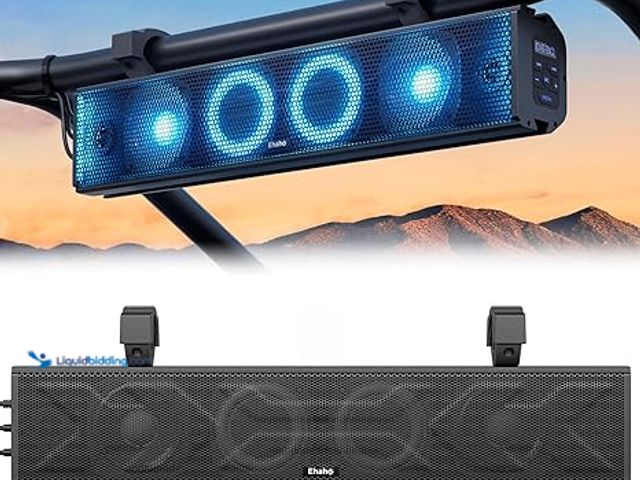 Lot 49-3433535 - Ehaho 25 Inch UTV Sound Bar, ATV SoundBar Bluetooth with RGB Lighting, IP66 Waterproof Golf Cart Sou...