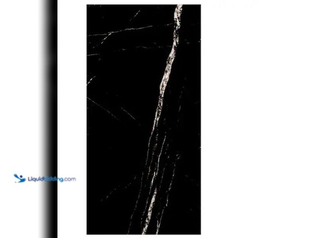 Lot 49-1547876 - Approx 432 Sq Ft, MSI Tavish Nero Polished Black Porcelain Tile White Veining Rectangle Tile 24 in. ...