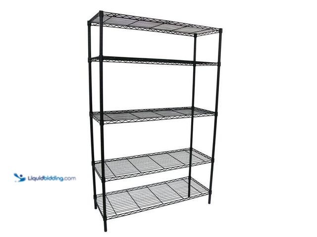 Lot 49-5452570 - HDX
5-Tier Steel Wire Shelving Unit in Black (36 in. W x 72 in. H x 16 in. D). SKU # 401454 Item is...