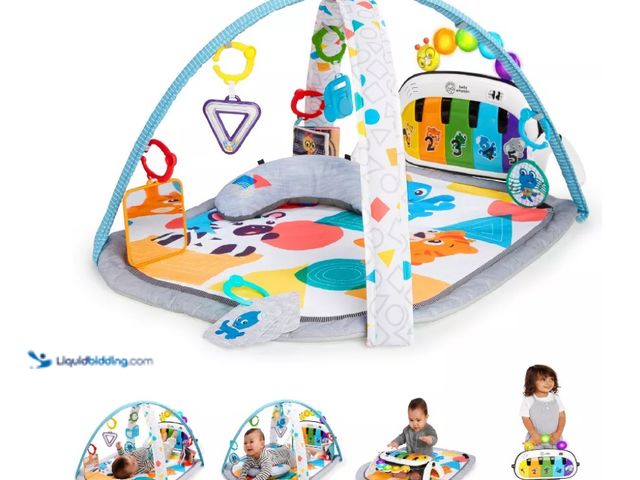 Lot 49-5552891 - Baby Einstein 4-in-1 Kickin' Tunes Music and Language Discovery Play Gym - Blue/Gray. Unused with at...