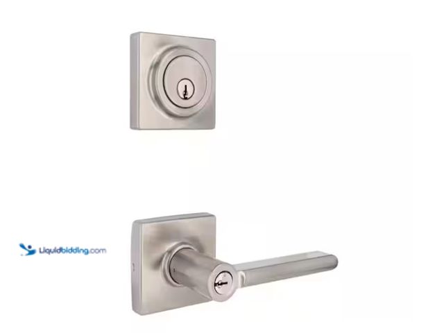 Lot 49-1566854 - Defiant Tonebridge Satin Nickel Single Cylinder Combo Pack with Square Rose, Model # 32MS3X2D91, Unu...