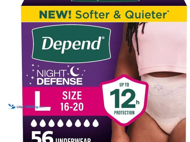 Lot 49-5543276 - Depend Night Defense Women's Night Incontinence Underwear - L - 56ct. New