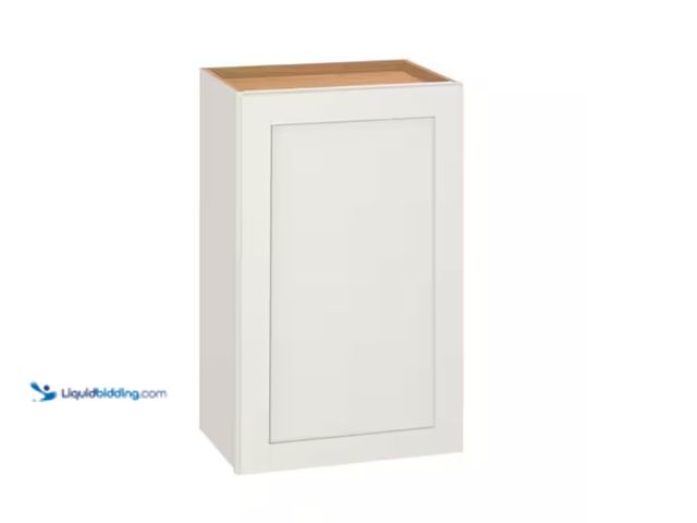 Lot 49-1571325 - Hampton Bay Westfield Feather White Shaker Stock Assembled Wall Kitchen Cabinet (18 in. W x 12 in. D...