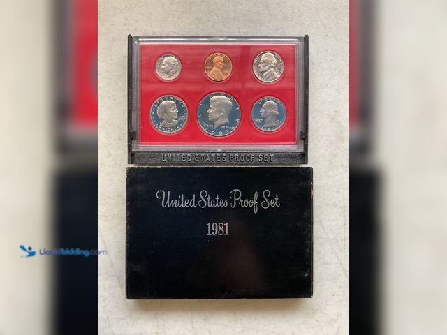 Lot 49-1505483 - 1981 UNITED STATES PROOF SET 6 COINS IN HARD PLASTIC DISPLAY AND ORIGINAL SLEEVE #COINS0122
