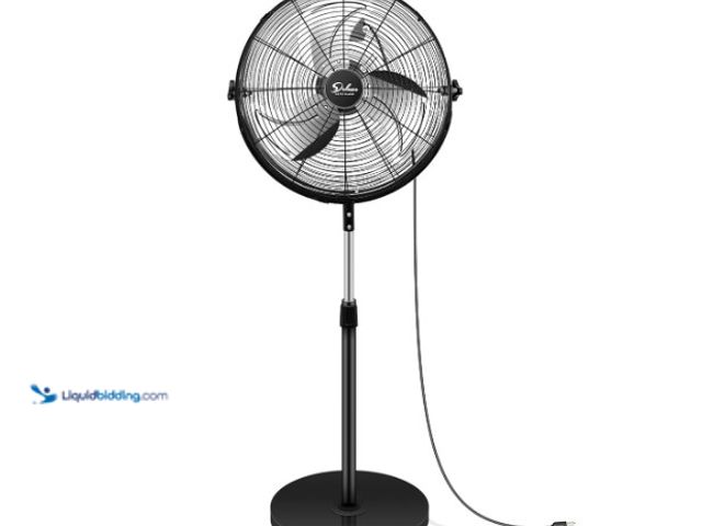 Lot 49-1555661 - Simple Deluxe 18 Inch Pedestal Standing Fan, High Velocity, Heavy Duty Metal For Industrial, Commerc...