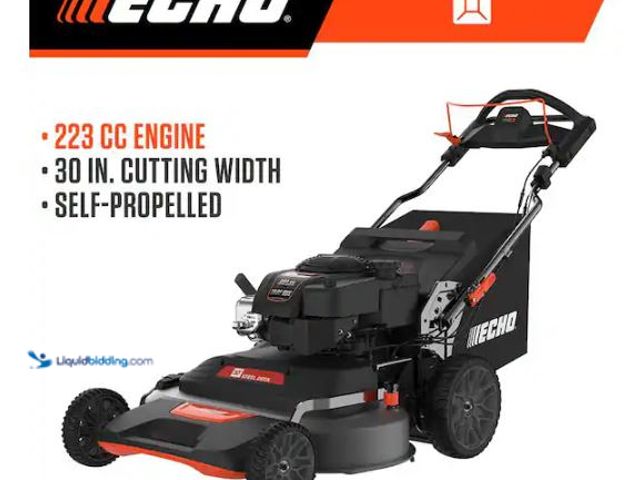 Lot 49-1627641 - ECHO 30 in. 223 CC Briggs and Stratton Gas 3-in-1 Dual Twin Blade RWD Self-Propelled Wide Area Lawn ...