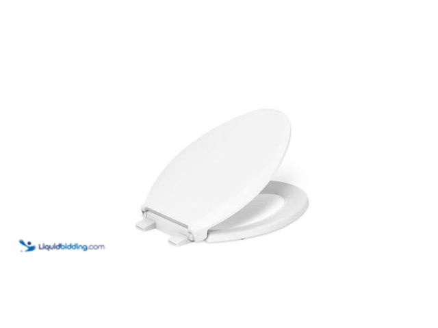 Lot 49-2024991 - KOHLER Cachet Elongated Antimicrobial, Soft Close Toilet Seat in White. Model # K-R25781-A-0. MSRP $...