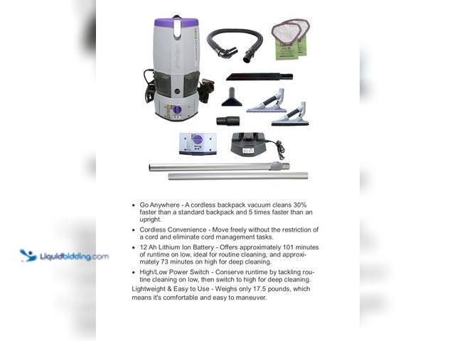 Lot 49-1814658 - 1 Battery powered Bac Pac Vacuum Nearly new bac pac vacuum, Great condition!