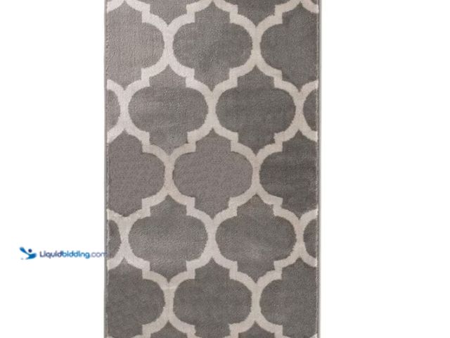 Lot 49-1568468 - Lot of (2) TrafficMaster Seyward Trellis Striped Grey 3 ft. x 4 ft. Rectangle Indoor Runner Rug Mode...