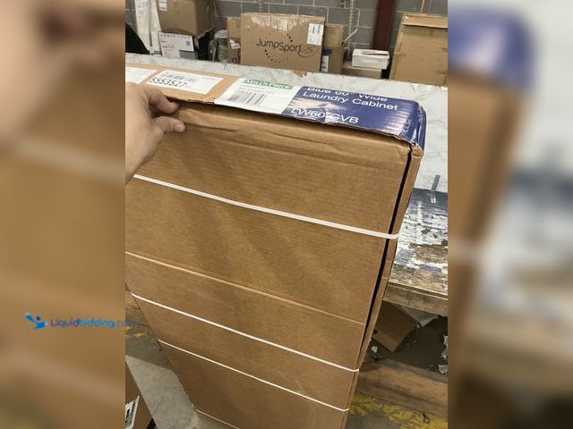 Lot 49-5553527 - MILL'S PRIDE Greenwich Valencia Blue 23 in. H x 60 in. W x 12 in. D Plywood Laundry Room Wall Cabine...